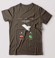 Load image into Gallery viewer, Ladakh Calling T-Shirt for Men-Olive Green-Ektarfa.online
