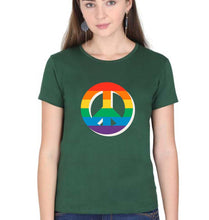 Load image into Gallery viewer, Peace Pride T-Shirt for Women-Dark Green-Ektarfa.online
