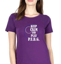 Load image into Gallery viewer, PUBG Keep Calm And Play Pubg T-Shirt for Women-Purple-Ektarfa.online
