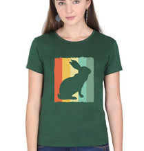 Load image into Gallery viewer, Rabbit Bunny T-Shirt for Women-Dark Green-Ektarfa.online
