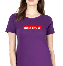 Load image into Gallery viewer, Never Give UP T-Shirt for Women-Purple-Ektarfa.online
