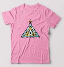 Load image into Gallery viewer, Psychedelic Triangle eye T-Shirt for Men-Light Baby Pink-Ektarfa.online
