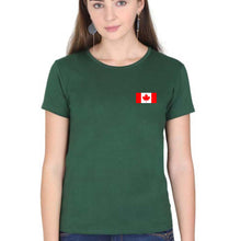 Load image into Gallery viewer, Canada Flag T-Shirt for Women-Dark Green-Ektarfa.online
