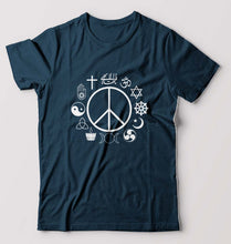 Load image into Gallery viewer, Peace Religious Symbols T-Shirt for Men-Petrol Blue-Ektarfa.online
