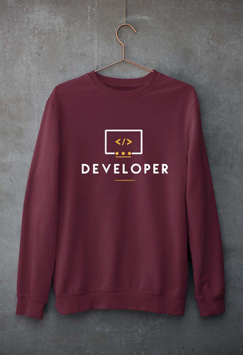Developer Unisex Sweatshirt for Men/Women-Maroon-Ektarfa.online