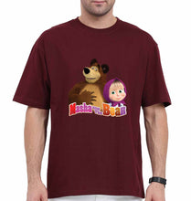 Load image into Gallery viewer, Masha and the Bear Oversized T-Shirt for Men-Maroon-Ektarfa.online
