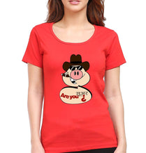 Load image into Gallery viewer, Pig Funny T-Shirt for Women-Red-Ektarfa.online
