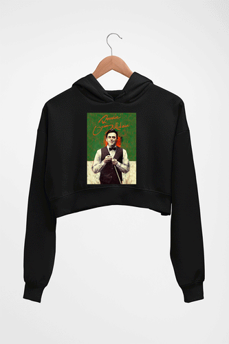 Ronnie O'Sullivan Snooker Crop HOODIE FOR WOMEN-Black-Ektarfa.online