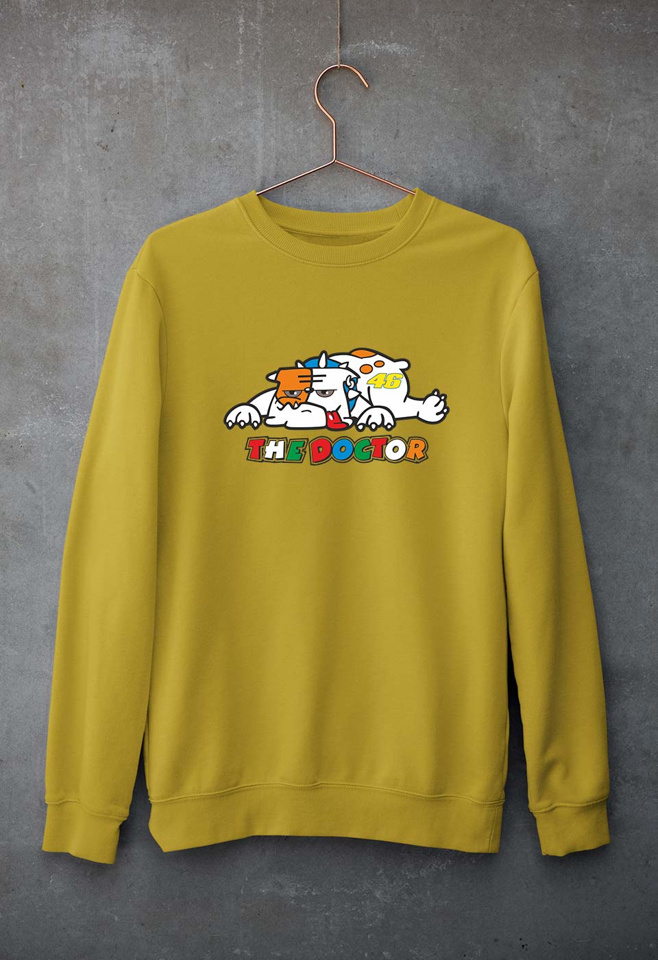 Rossi The Doctor Unisex Sweatshirt for Men/Women-Mustard Yellow-Ektarfa.online