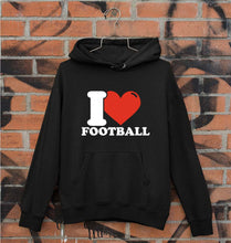 Load image into Gallery viewer, I Love Football Unisex Hoodie for Men/Women-Black-Ektarfa.online
