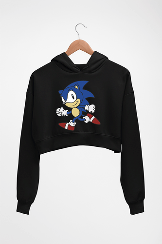 Sonic Crop HOODIE FOR WOMEN-Black-Ektarfa.online