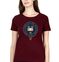 Load image into Gallery viewer, University of Oxford T-Shirt for Women-Maroon-Ektarfa.online
