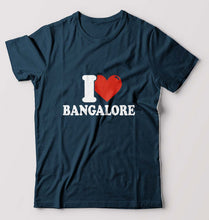 Load image into Gallery viewer, I Love BANGALORE T-Shirt for Men-S(38 Inches)-Petrol Blue-Ektarfa.online
