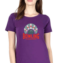 Load image into Gallery viewer, Bowling Champion T-Shirt for Women-Purple-Ektarfa.online
