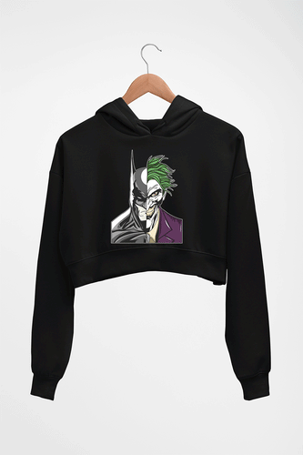 Batman Joker Crop HOODIE FOR WOMEN-Black-Ektarfa.online