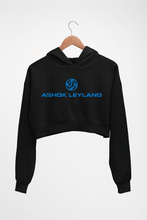 Load image into Gallery viewer, Ashok Leyland Crop HOODIE FOR WOMEN-Black-Ektarfa.online
