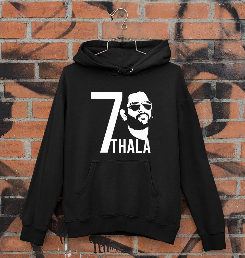 MS Dhoni 07 Thala Unisex Hoodie for Men/Women-Black-Ektarfa.online