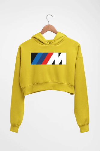 BMW Crop HOODIE FOR WOMEN-Mustard Yellow-Ektarfa.online