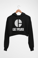 Load image into Gallery viewer, Cat Power Crop HOODIE FOR WOMEN-Black-Ektarfa.online
