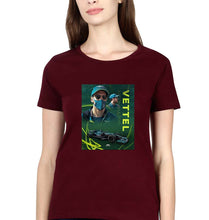 Load image into Gallery viewer, Sebastian Vettel F1 T-Shirt for Women-XS(32 Inches)-Maroon-Ektarfa.online
