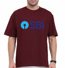 Load image into Gallery viewer, State Bank of India(SBI) Oversized T-Shirt for Men-Maroon-Ektarfa.online
