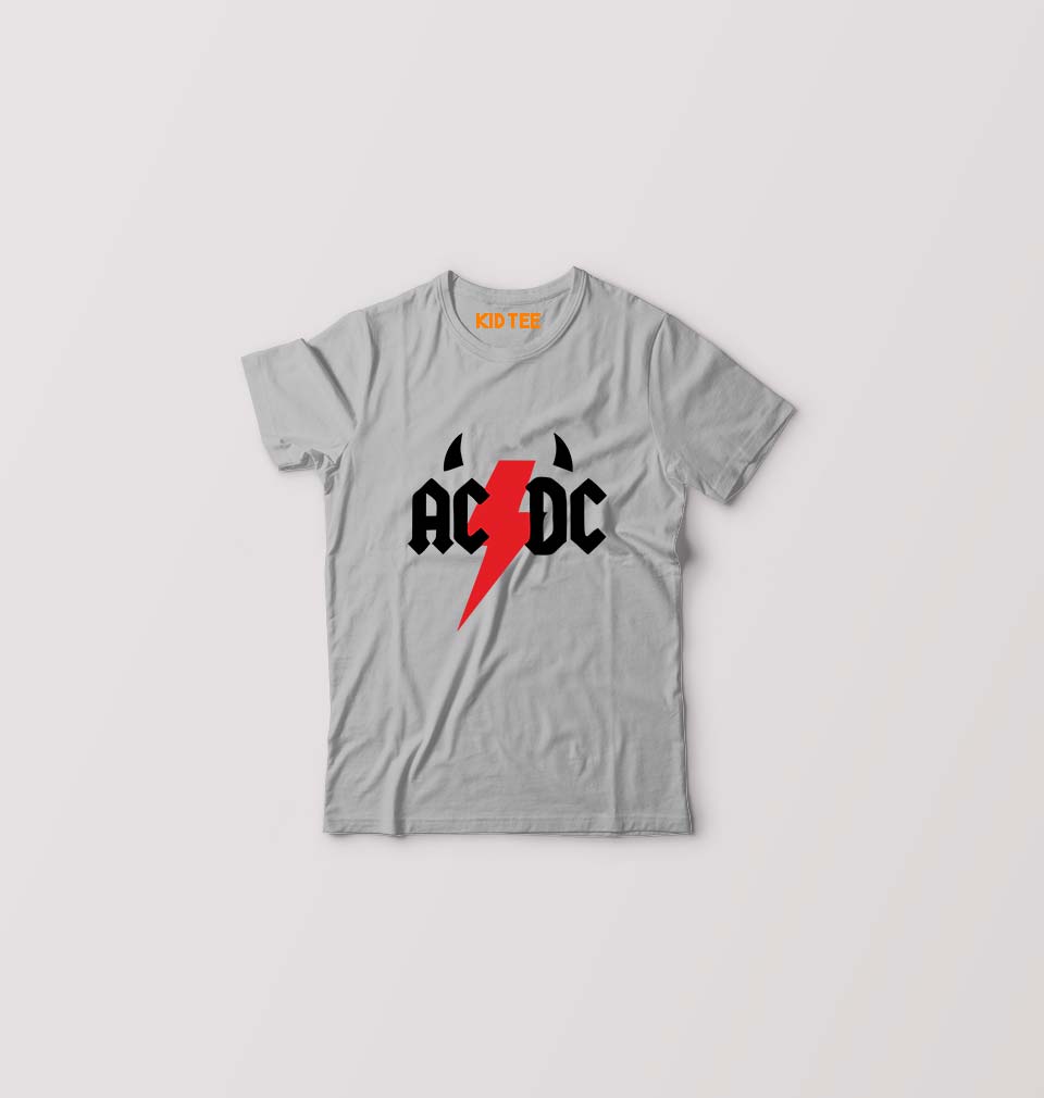 ACDC Kids T-Shirt for Boy/Girl-Grey-Ektarfa.online