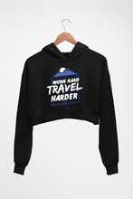 Load image into Gallery viewer, Travel Harder Crop HOODIE FOR WOMEN-Black-Ektarfa.online
