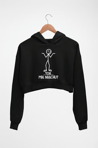 Nachu Funny Crop HOODIE FOR WOMEN-Black-Ektarfa.online