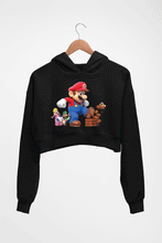 Load image into Gallery viewer, Mario Crop HOODIE FOR WOMEN-Black-Ektarfa.online

