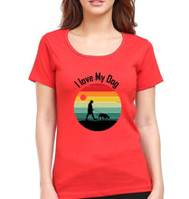 Load image into Gallery viewer, Love Dog T-Shirt for Women-Red-Ektarfa.online
