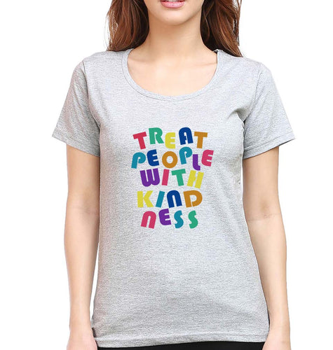 treat people.with kindness harry styles T-Shirt for Women-XS(32 Inches)-Grey Melange-Ektarfa.online