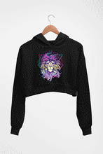 Load image into Gallery viewer, Psychedelic Lion Crop HOODIE FOR WOMEN-Black-Ektarfa.online
