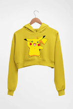 Load image into Gallery viewer, Pikachu Crop HOODIE FOR WOMEN-Mustard Yellow-Ektarfa.online
