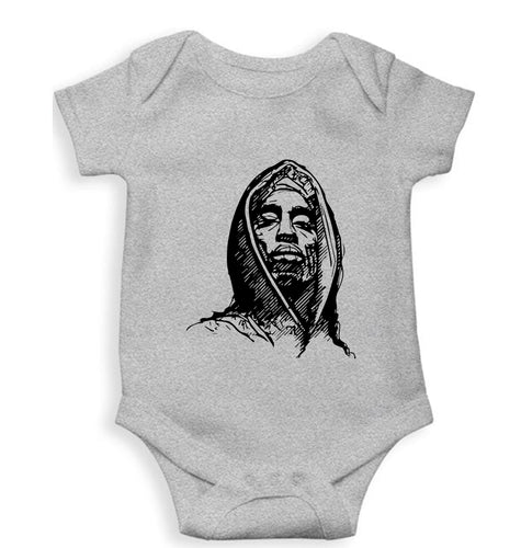 Tupac 2Pac Kids Romper For Baby Boy/Girl-0-5 Months(18 Inches)-Grey-Ektarfa.online