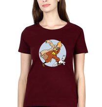 Load image into Gallery viewer, Tintin T-Shirt for Women-Maroon-Ektarfa.online
