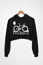 Load image into Gallery viewer, Cycloholic Crop HOODIE FOR WOMEN-Black-Ektarfa.online
