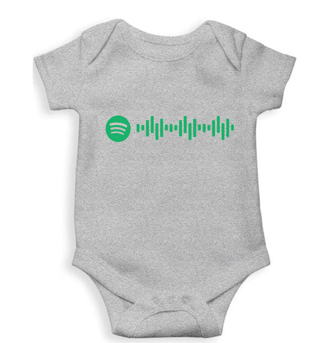 Spotify Kids Romper For Baby Boy/Girl-0-5 Months(18 Inches)-Grey-Ektarfa.online