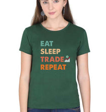 Load image into Gallery viewer, Share Market(Stock Market) T-Shirt for Women-Dark Green-Ektarfa.online
