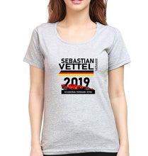 Load image into Gallery viewer, Sebastian Vettel F1 Ferrari T-Shirt for Women-Grey Melange-Ektarfa.online
