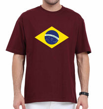 Load image into Gallery viewer, Brazil Oversized T-Shirt for Men-Maroon-Ektarfa.online
