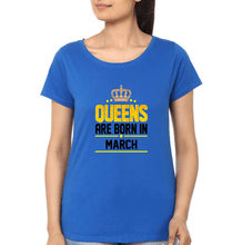 Load image into Gallery viewer, Queens Are Born In March T-Shirt for Women-Royal Blue-Ektarfa.online
