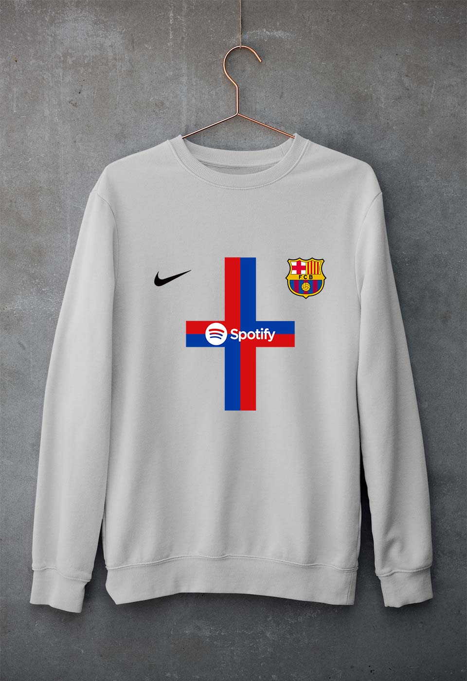 Barcelona 2022-23 Unisex Sweatshirt for Men/Women-Grey Melange-Ektarfa.online