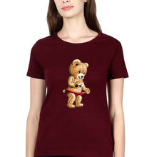 Load image into Gallery viewer, Domrebel Bear T-Shirt for Women-Maroon-Ektarfa.online
