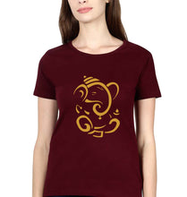 Load image into Gallery viewer, Ganpati JI(Ganesh) T-Shirt for Women-Maroon-Ektarfa.online
