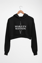Load image into Gallery viewer, Marilyn Manson Crop HOODIE FOR WOMEN-Black-Ektarfa.online
