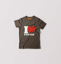 Load image into Gallery viewer, I Love Tennis Kids T-Shirt for Boy/Girl-Olive Green-Ektarfa.online
