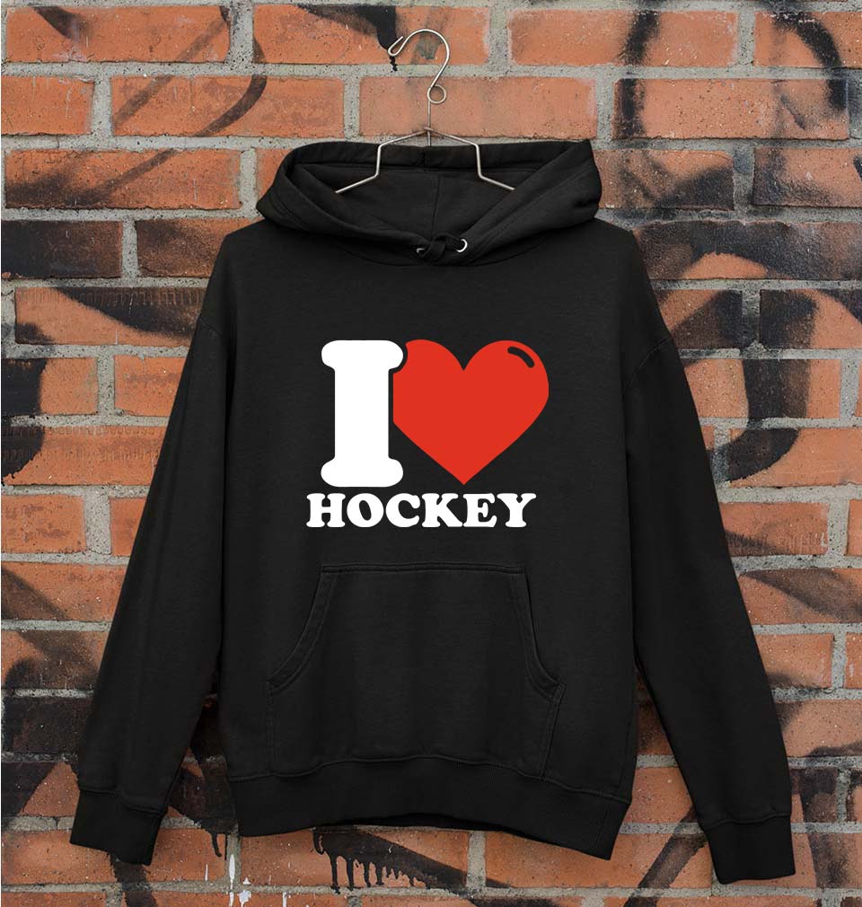 I Love Hockey Unisex Hoodie for Men/Women-Black-Ektarfa.online