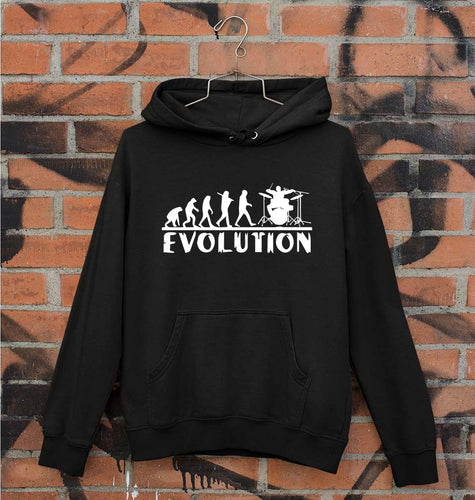 Drummer Evolution Unisex Hoodie for Men/Women-Black-Ektarfa.online