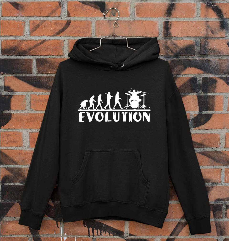 Drummer Evolution Unisex Hoodie for Men/Women-Black-Ektarfa.online