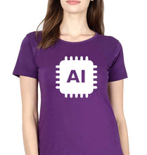 Load image into Gallery viewer, Artificial intelligence (AI) T-Shirt for Women-Purple-Ektarfa.online
